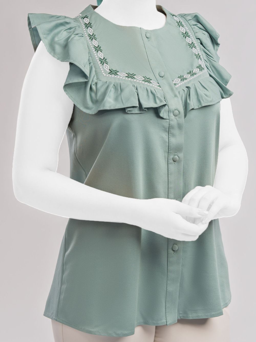 تاپ زنانه مجلسی جلو دکمه دار جنس ویسکوز نایریکا