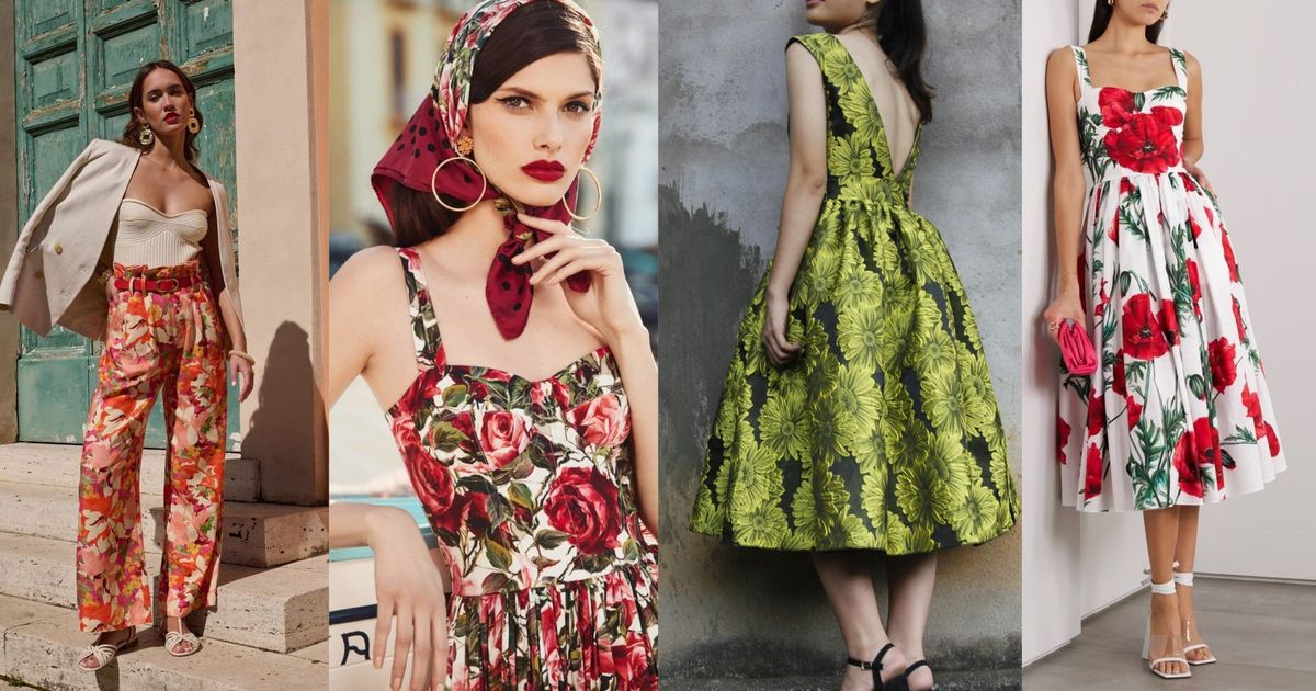 چند نمونه لباس با پارچه گلدار