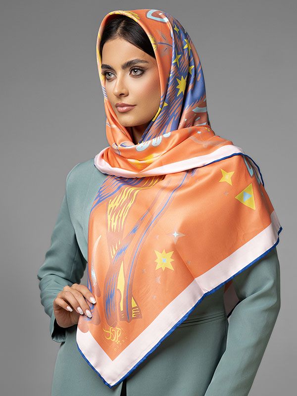 روسری ابریشم جنگل گوزن و ستارهها یشب -