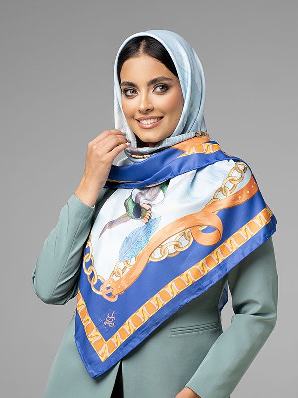 روسری نخ کیش و پرنده قبا - 