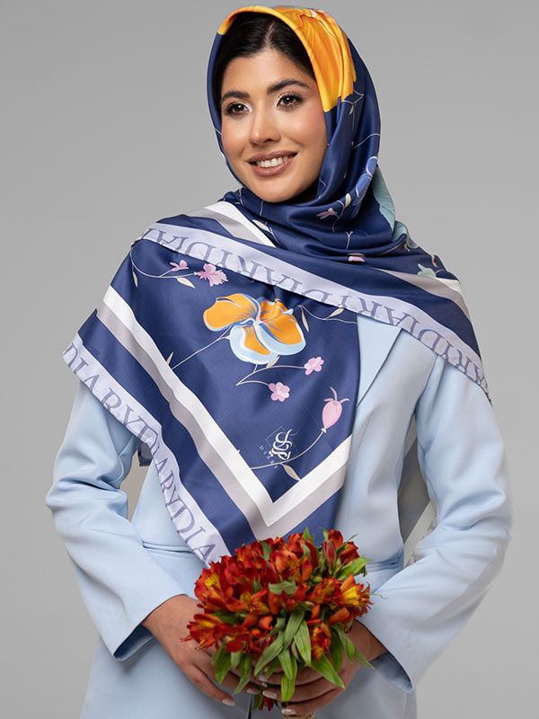 روسری ابریشم بنفشه ایرانی -