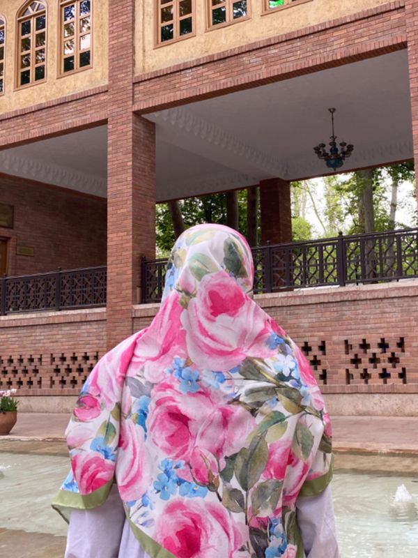 روسری گل سرخابی T003 - 