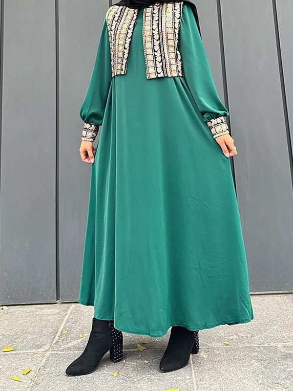 ست جلیقه و عبا سوزن دوزی -