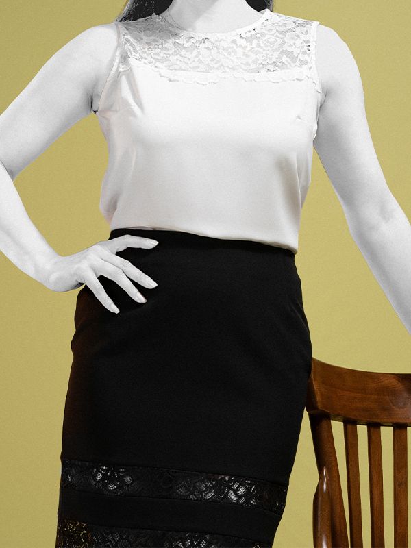 تاپ  زنانه مجلسی کرپ گیپوردار هستی