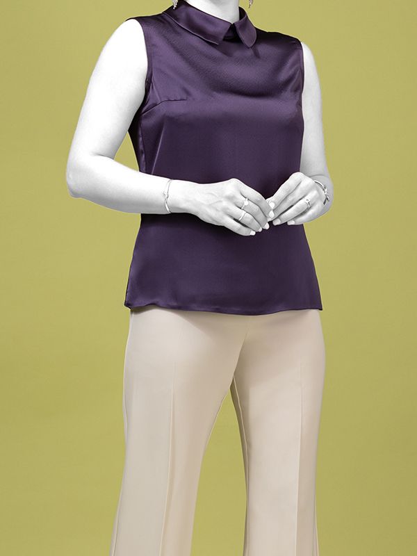 تاپ زنانه مجلسی ساتن کلاسیک نغمه