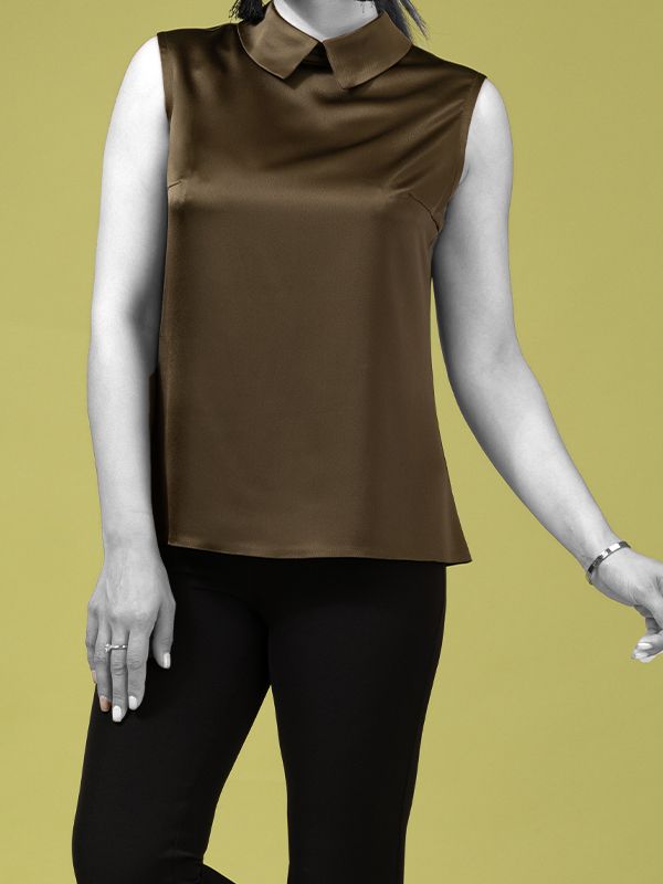 تاپ زنانه مجلسی ساتن کلاسیک نغمه
