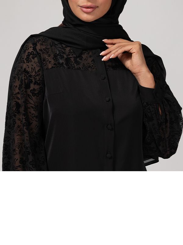 شومیز زنانه کرپ آستین بلند حریر طرحدار یقه مردانه  30100