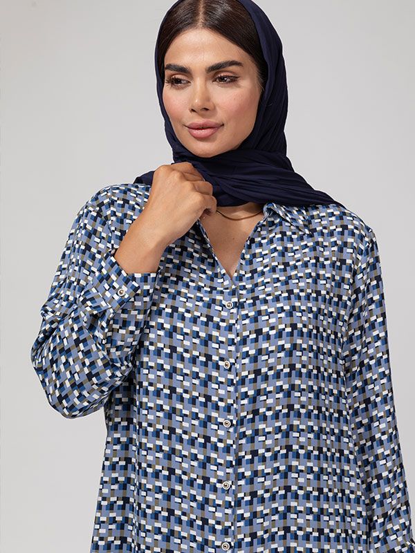 تونیک زنانه کرپ یقه مردانه 50105