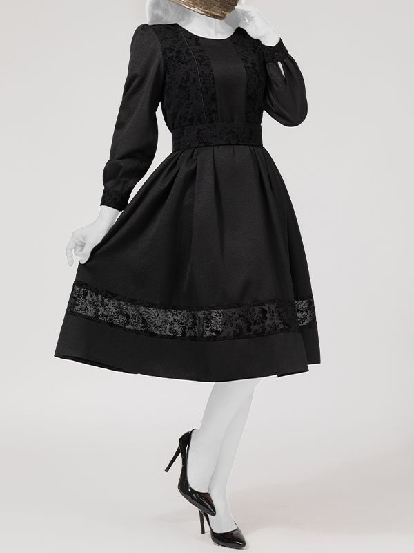 پیراهن زنانه  آستین بلند کتان لمه مغزی دوزی مخمل 80100