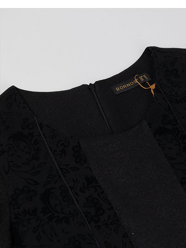 پیراهن زنانه  آستین بلند کتان لمه مغزی دوزی مخمل 80100