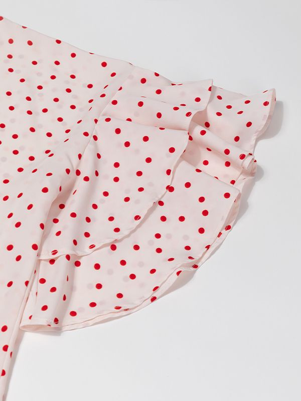 بلوز زنانه کرپ ژرژت سایز بزرگ آستین کلوش 40110