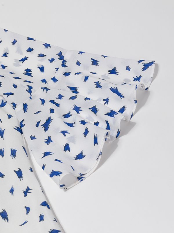 بلوز زنانه مجلسی آستین سه ربع کلوش یقه کرواتی کرپ ژورژت 40109