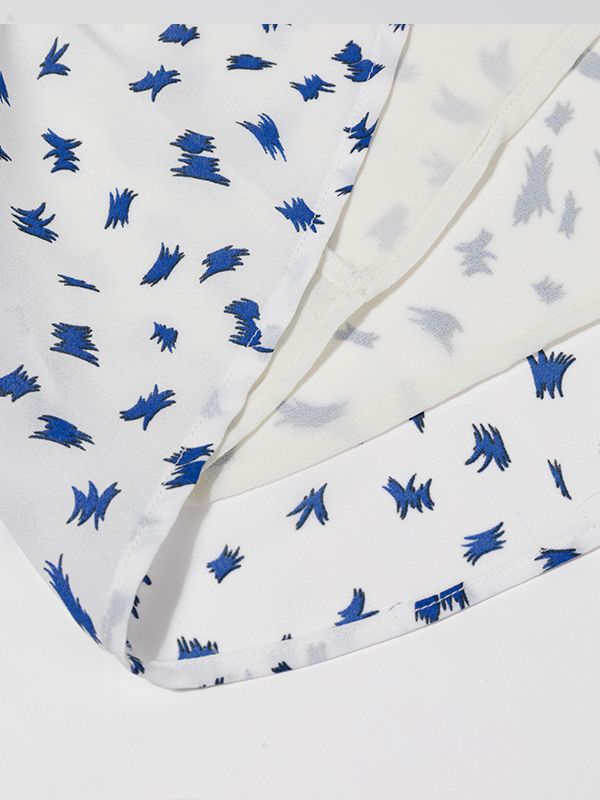 بلوز زنانه مجلسی آستین سه ربع کلوش یقه کرواتی کرپ ژورژت 40109