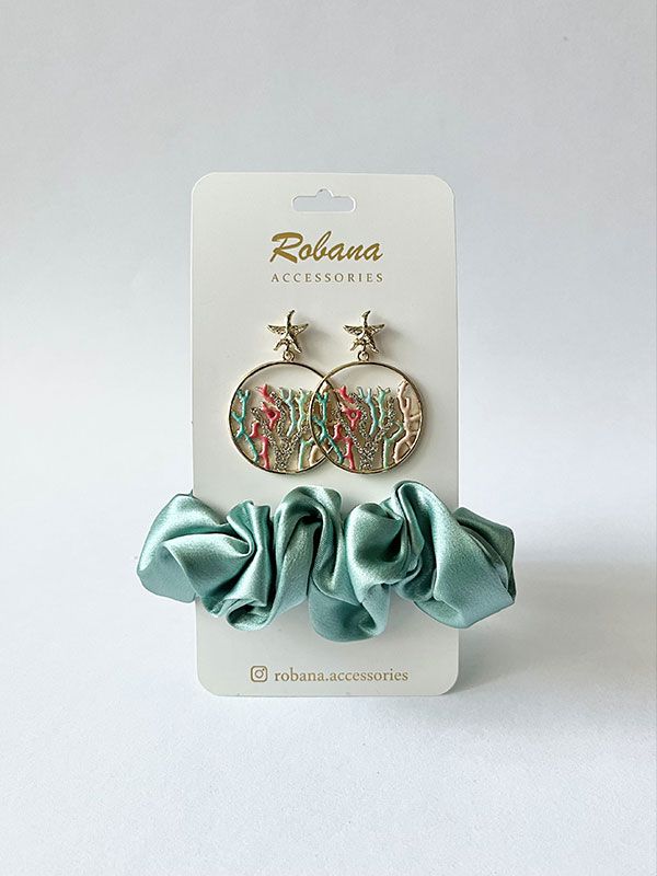 ست گوشواره و اسکرانچی 4040748