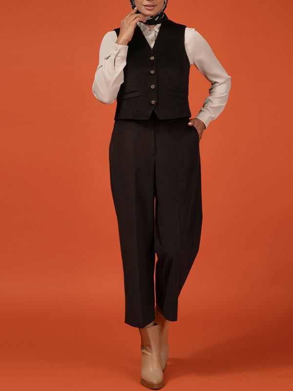 شلوار زنانه پاییزی جیب دار قد90 10107