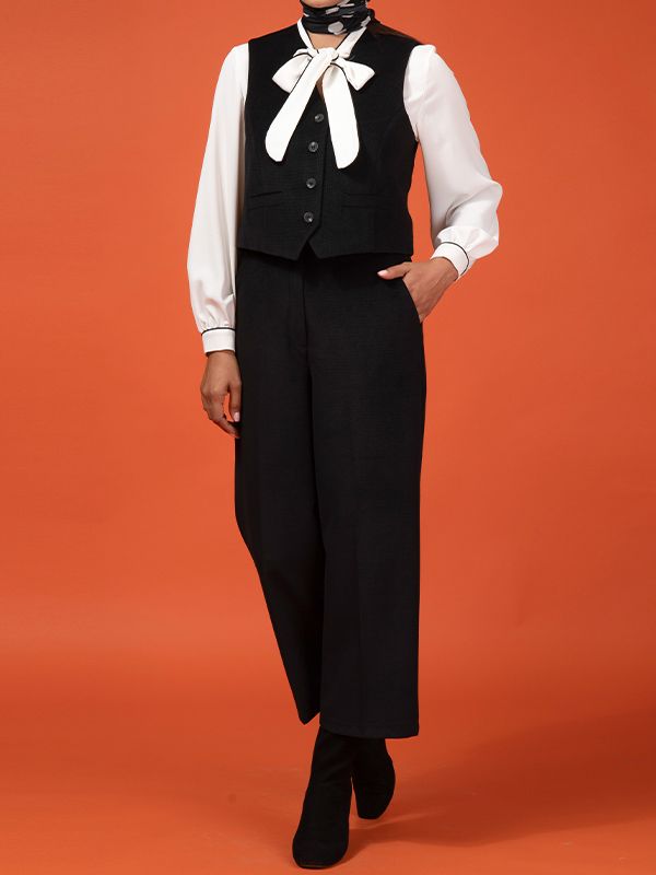 شلوار زنانه پاییزی جیب دار قد90 10107