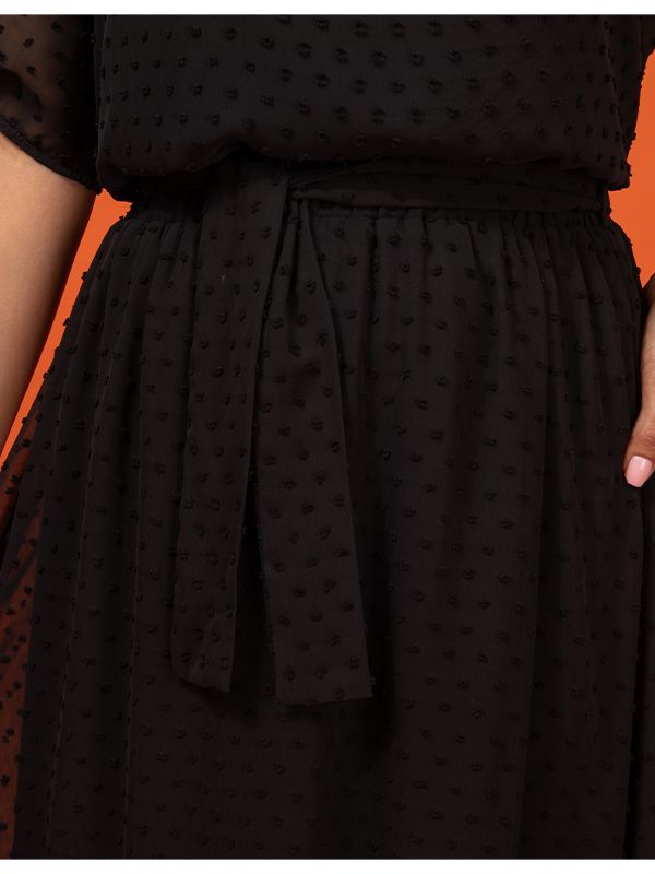 دامن زنانه کمر کش کمربند دار حریر چین دار 20100