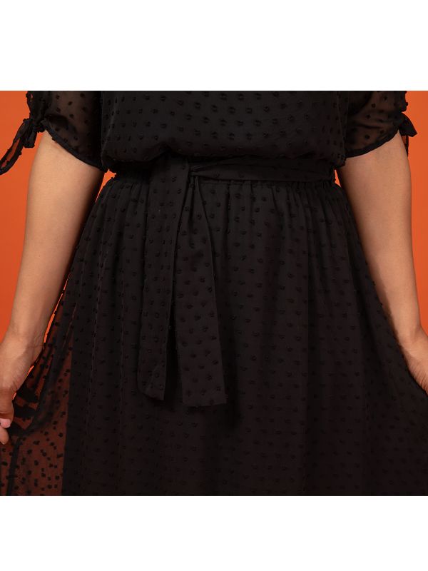 دامن زنانه کمر کش کمربند دار حریر چین دار 20100