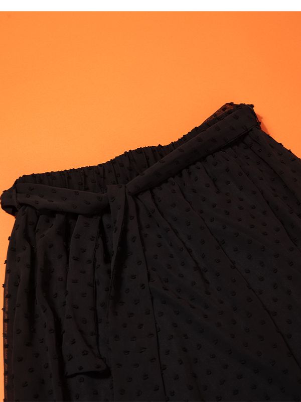 دامن زنانه کمر کش کمربند دار حریر چین دار 20100