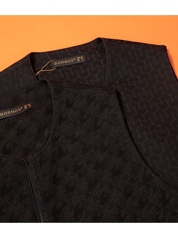 وست زنانه ژاکارد آستر دار جیب دار کلاسیک 70101