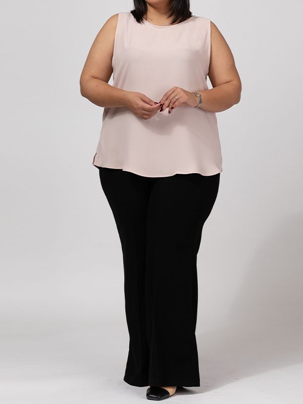 تاپ زنانه سایز بزرگ کرپ آستین حلقه ای 60104