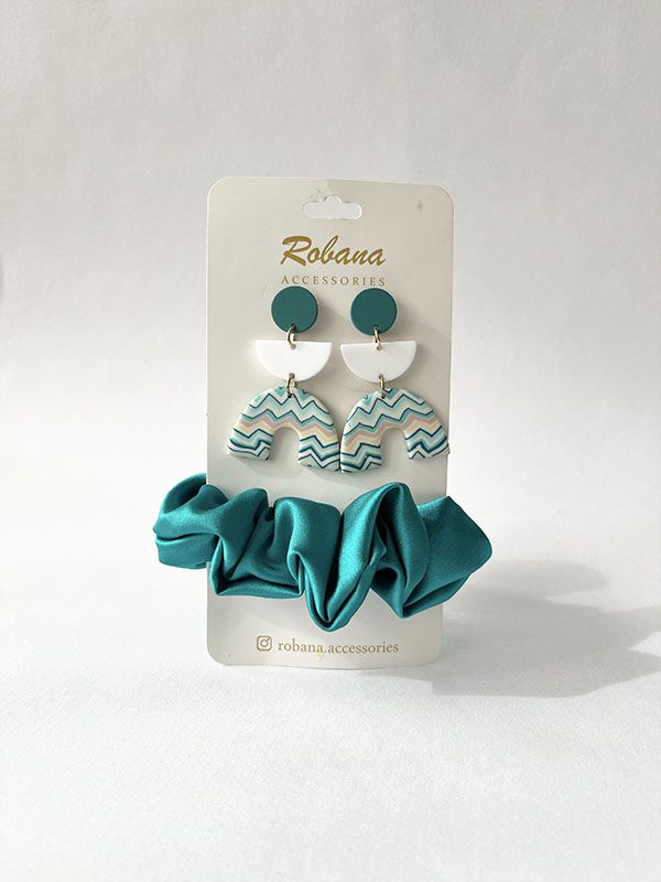 ست گوشواره و اسکرانچی 4040837