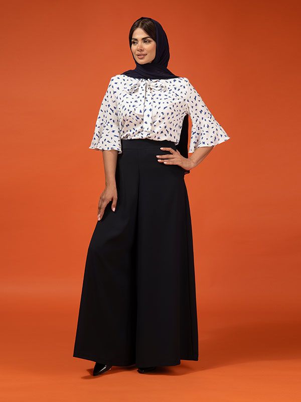 دامن شلواری زنانه مجلسی فاق بلند کرپ 10102