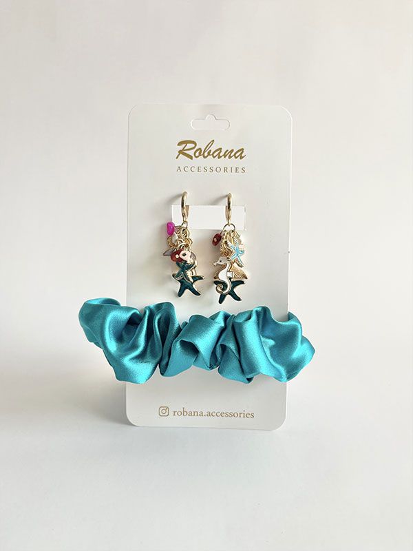 ست گوشواره و اسکرانچی 4040919