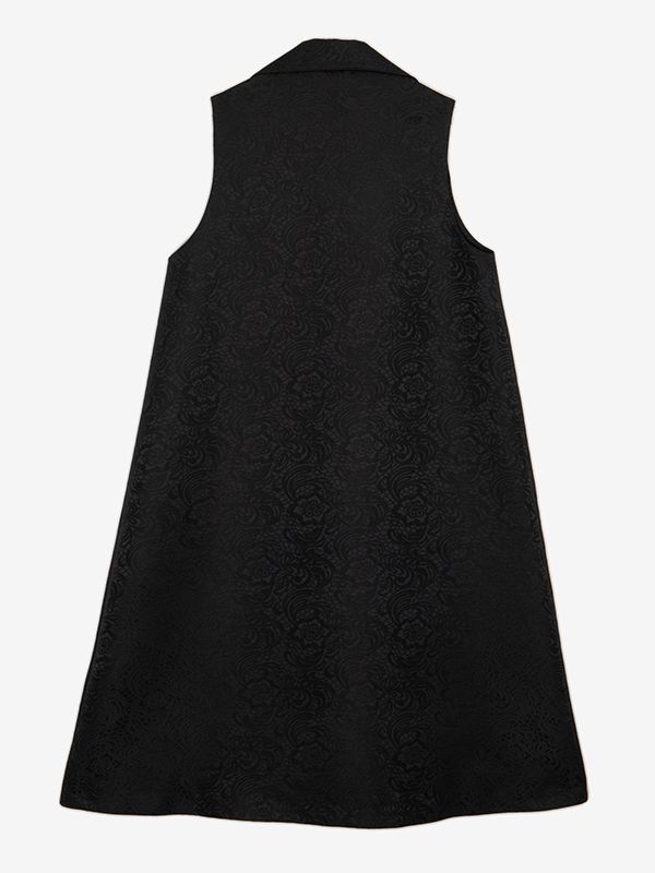 وست بلند زنانه ژاکارد مجلسی جیب نما یقه انگلیسی 70104