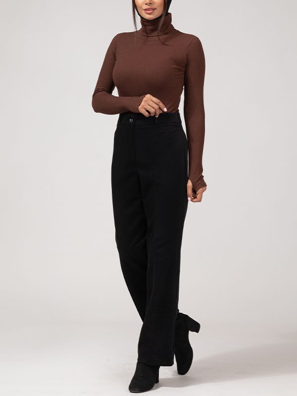 شلوار زنانه مخمل پاییزی راسته قد بلند 10109