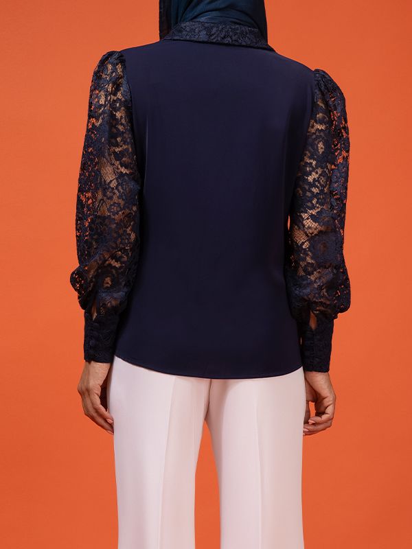 شومیز  آستین گیپور مجلسی زنانه مریم