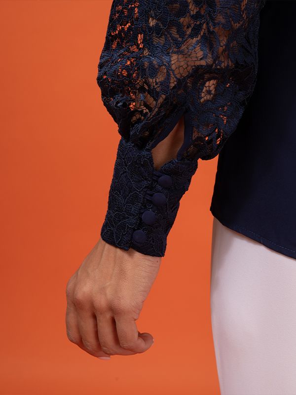 شومیز  آستین گیپور مجلسی زنانه مریم