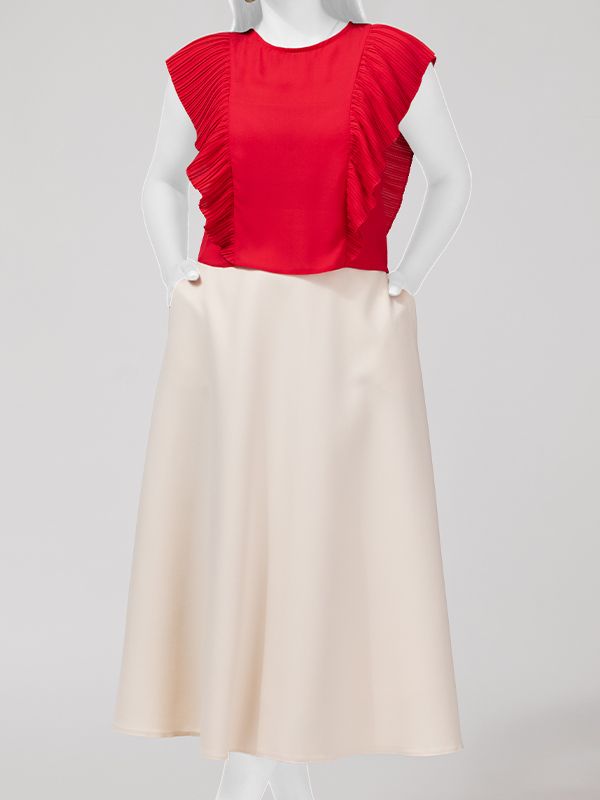 بلوز زنانه مجلسی یقه گرد کرپ حریر پلیسه ای چکاوک