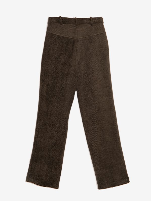 شلوار زنانه مخمل راسته جیب دار 10112