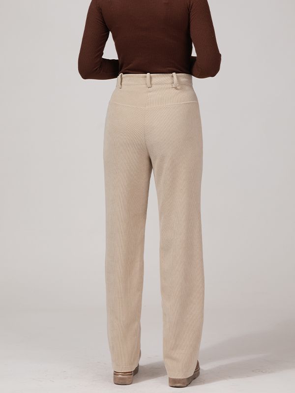 شلوار زنانه مخمل راسته جیب دار 10112