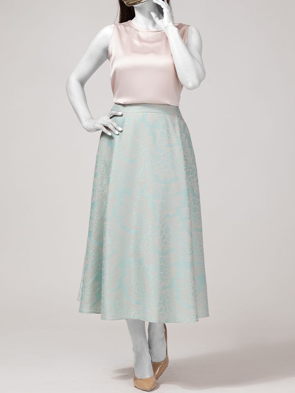 دامن زنانه فون پیلی دار ژاکارد مجلسی 20105