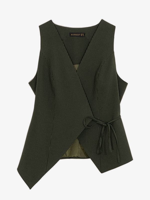 وست زنانه پارچه دیپلمات یقه چپ و راستی  آستر دار 70100