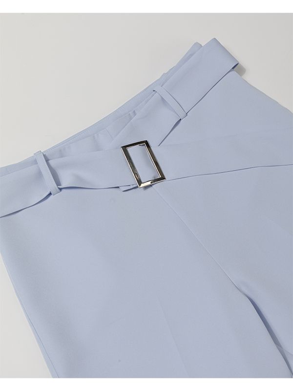 شلوار زنانه کرپ دمپا گشاد کلاسیک دارای کمربند 10104