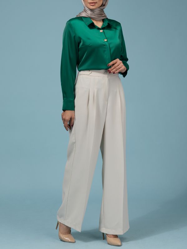 شلوار زنانه کرپ پیلی دار از بالا گشاد 10111