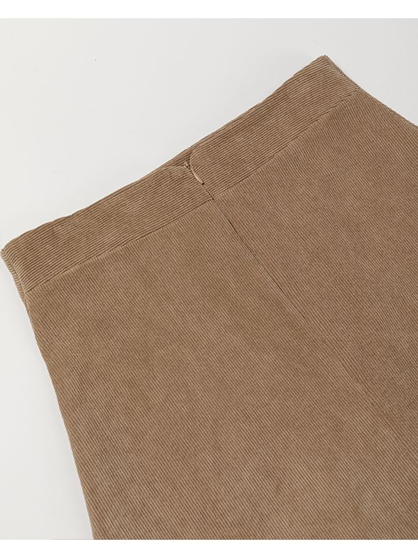 دامن زنانه مخمل کله قندی میدی جیب دار 20108