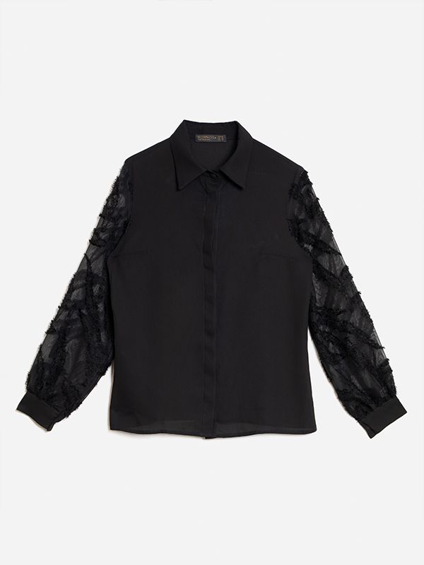 شومیز زنانه کرپ حریر مجلسی 30110