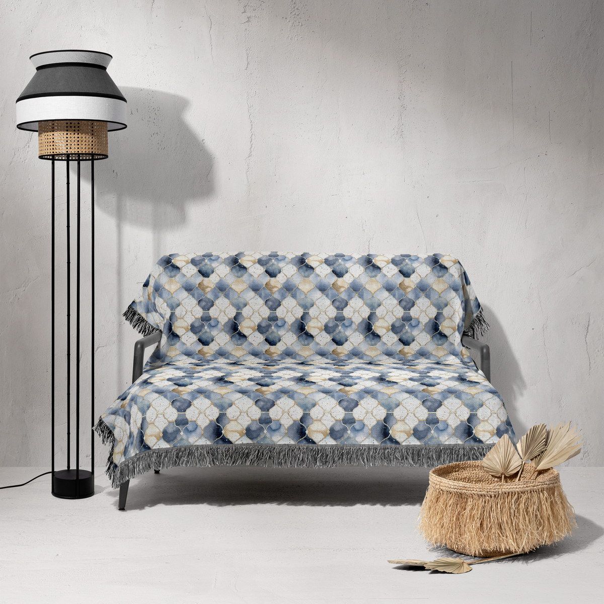 شال مبل ریش دار sofa shawl 4