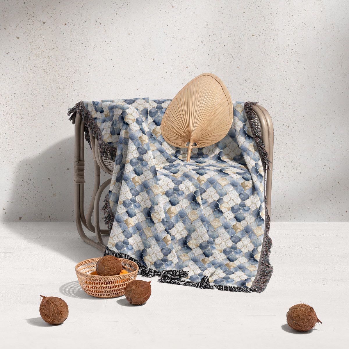 شال مبل ریش دار sofa shawl 4