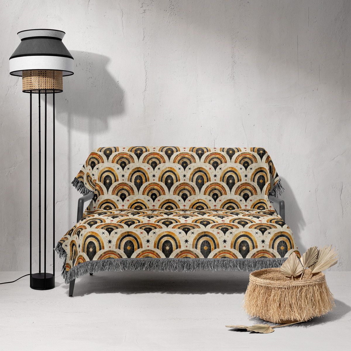 شال مبل ریش دار sofa shawl 10