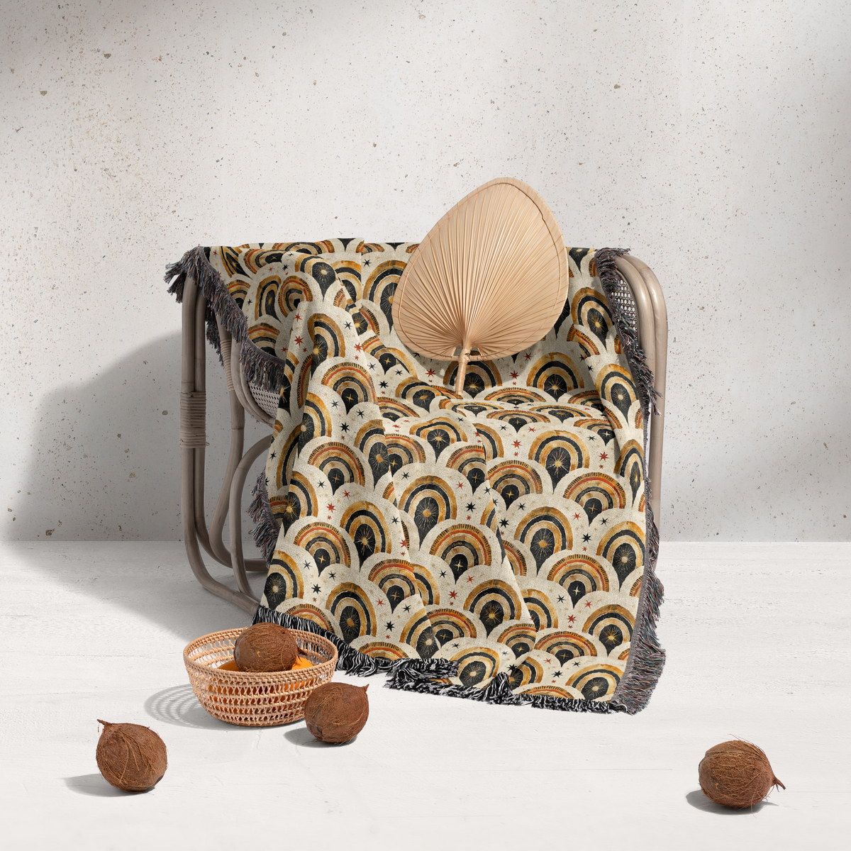 شال مبل ریش دار sofa shawl 10