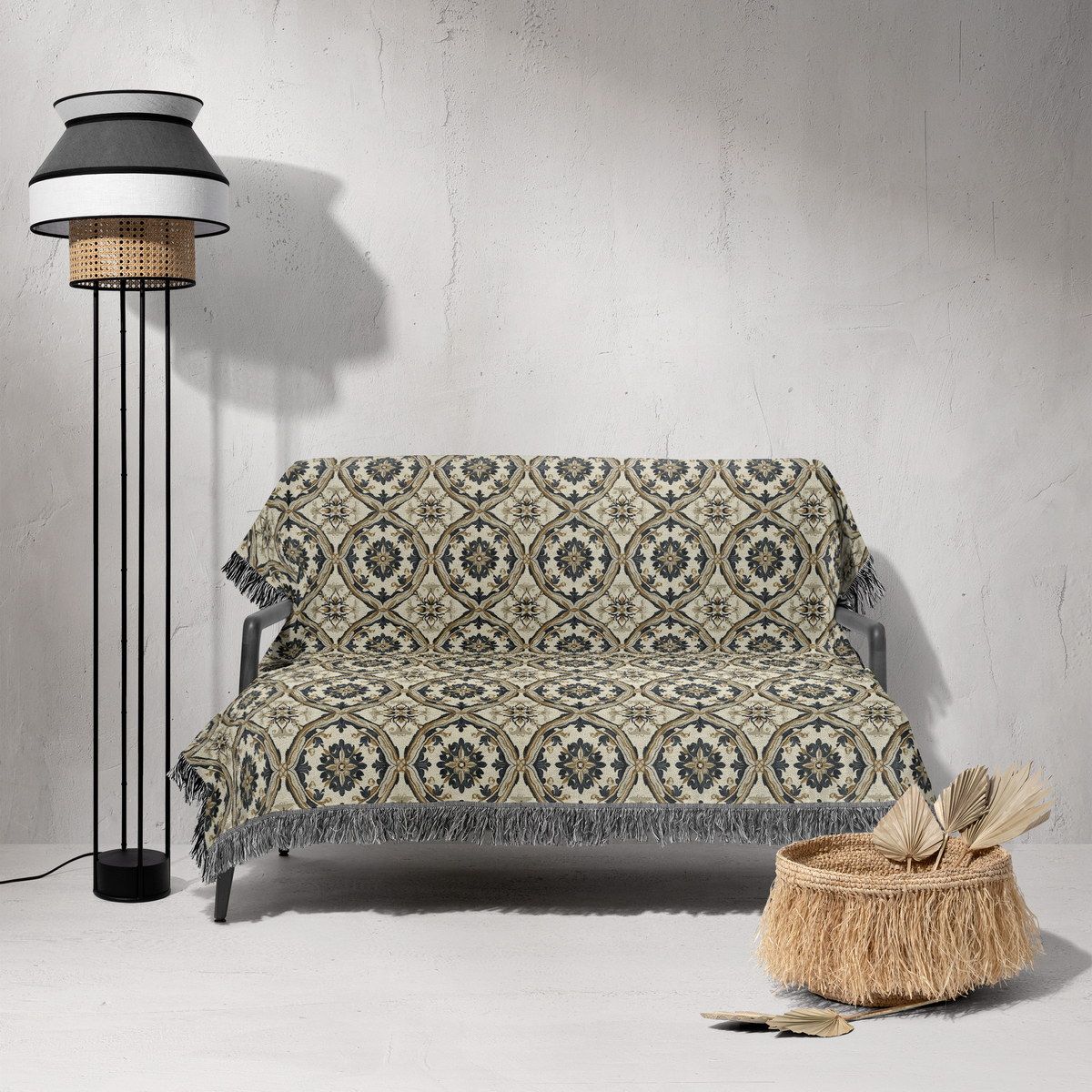 شال مبل ریش دار sofa shawl 11