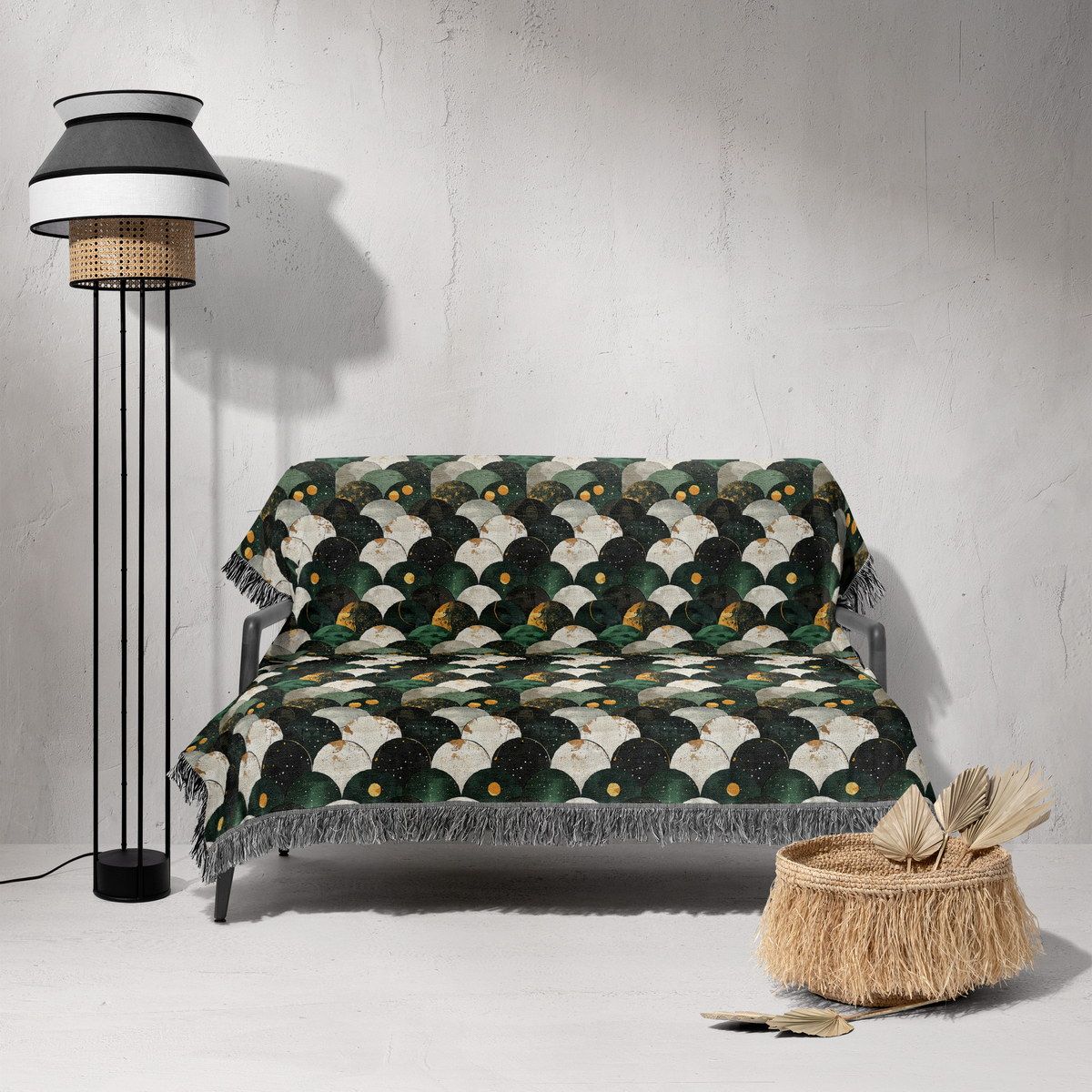 شال مبل ریش دار sofa shawl 12