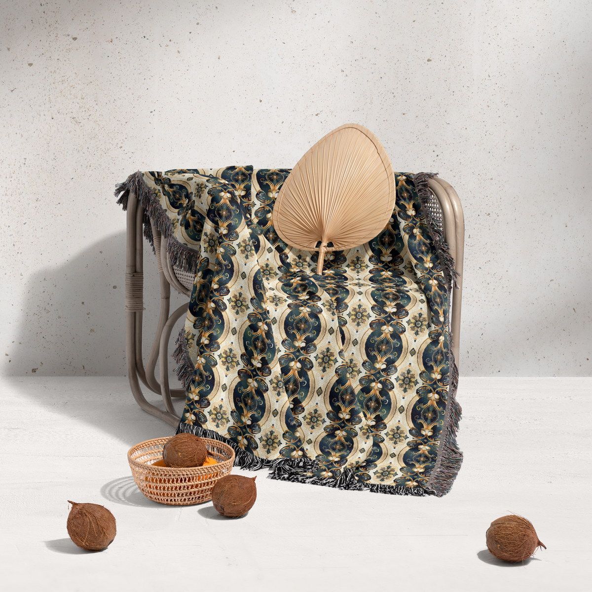 شال مبل ریش دار sofa shawl 14