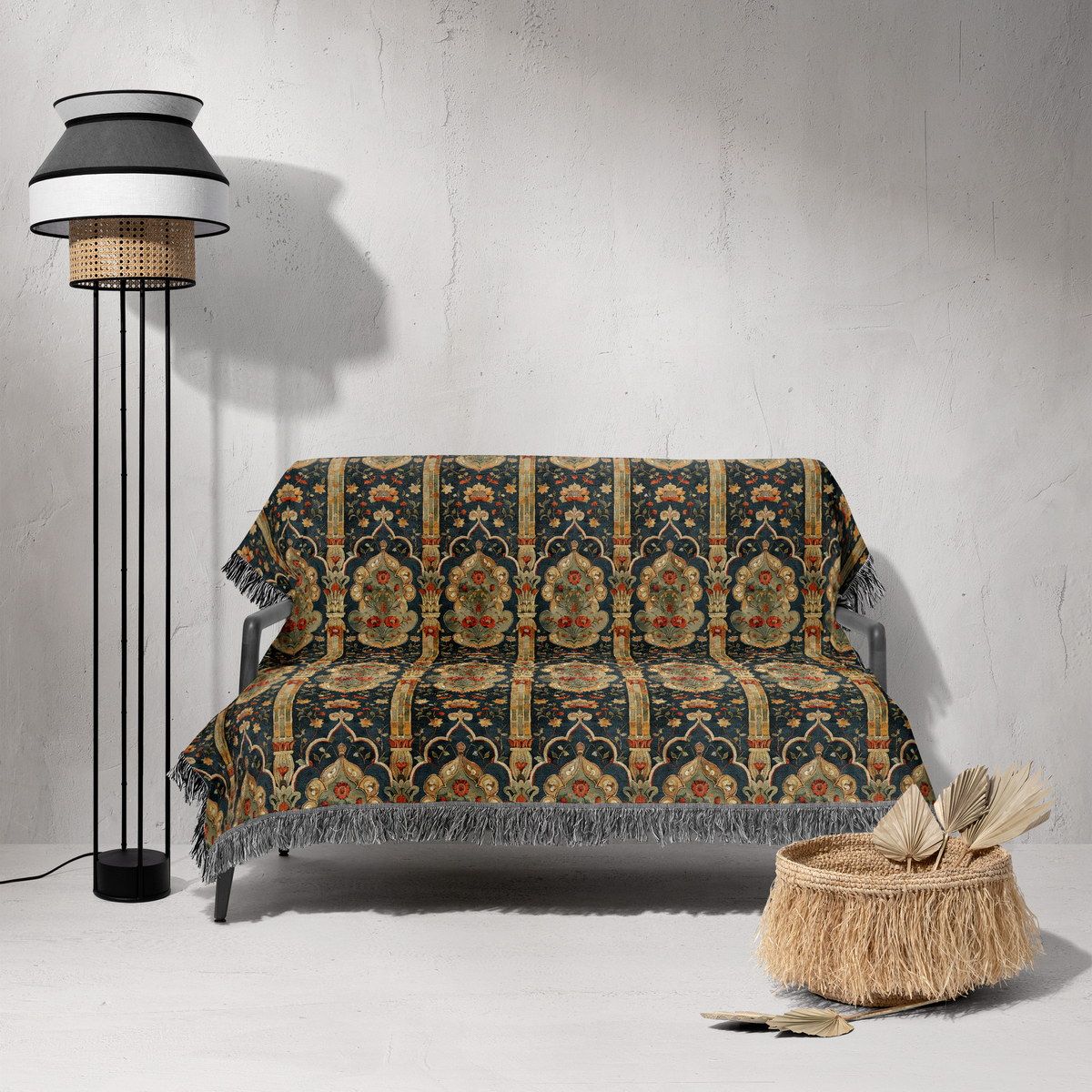 شال مبل ریش دار sofa shawl 16