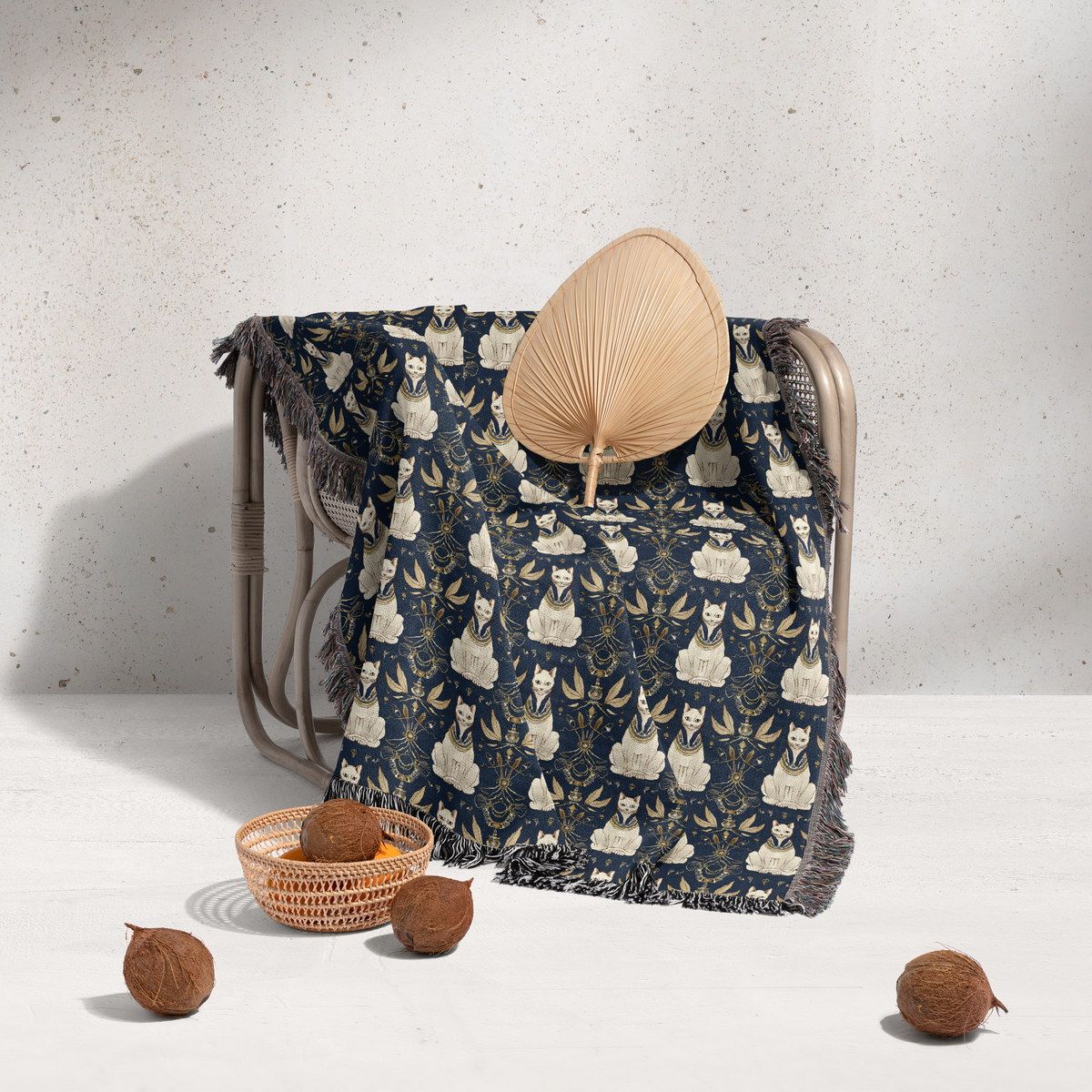 شال مبل ریش دار sofa shawl 17